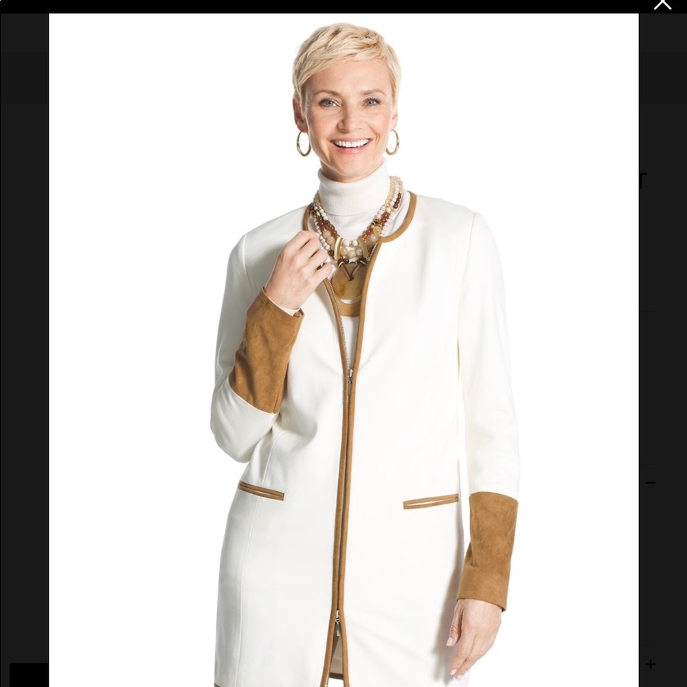 Chico’s Topper Ponte Faux Suede Trim Jacket Size 2